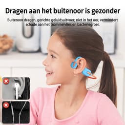 X12 - Draadloze Kinderkoptelefoon - Koptelefoon Kind - Bone Conduction Headphone - Bluetooth - Veilig Volume 85 dB - On ear - 6 uur batterij - IPX5 - Voor Tablet, Laptop, School & Online Les - Blauw — thumbnail 2
