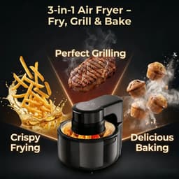 VidaStore Airfryer - Airfryer - Transparante Airfryer - Airfryer oven - Glazen deksel - 8 programma's - 5 liter - Compact 33x28x27 — thumbnail 3