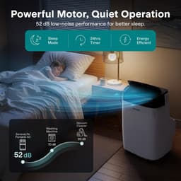 Mobiele airco 7000 BTU – Met WiFi en app – Ontvochtiger – Ventilator – Inclusief raamkit — thumbnail 2