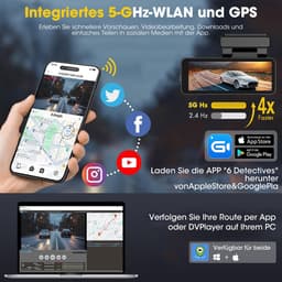 FOSMET Dashcam Voor Auto - 2 Kanaals - 3.2 Inch IPS-Scherm - Voor & Achter Camera - 170° Groothoek - WiFi & GPS - Nachtzicht – Parkeerbewaking - G-Sensor - Incl. 32GB SD-Kaart - Ondersteunt 256GB — thumbnail 4