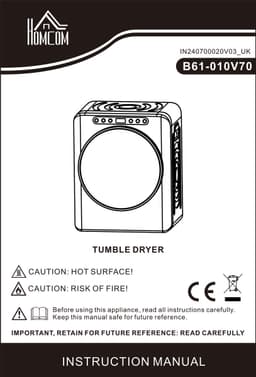 ECTEATOY® Wasdroger 5 kg - Luchtafvoerdroger 1000W - RVS Trommel - Met Timer & Kinderslot - Hoge ‑temperatuur droogprogramma - Zilver — thumbnail 3