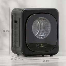 Sogiol® Compacte Wasdroger 4 kg - Mini Droger 800W - 5 Programma's - Zwart — thumbnail 5
