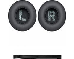 Set Oorkussens voor JBL Koptelefoon - Live 460NC / 670NC Oorkussen - Live 460NC / Live 670NC / Tune 450BT / Tune 460BT / Tune 500 / Tune 500BT - Kunstleer met Traagschuim - Zwart