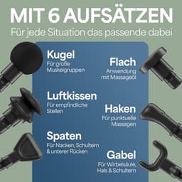 Thijox - Massagepistool met 6 Massagekoppen, 30 Snelheden, USB-C, LCD-Touchscreen - Spiermassageapparaat voor Diepe Weefselmassage (Grijs) — thumbnail 2