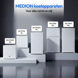 MEDION Kühlschrank 76 Liter, Freistehend - MD370009 - Weiß | 3 x Einlegeböden, 84.5cm Höhe, Türanschlag wechselbar, 2 Türfächer, höhenverstellbare Füße — thumbnail 5
