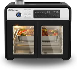 Dubbele Deur Oven - Compacte Keukenoven - Veelzijdig Koken - 18 Kookprogramma's - 28 Liter - Zwart — thumbnail 1