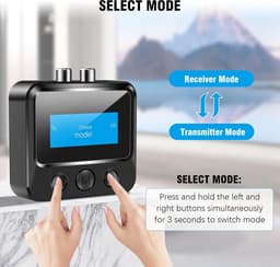 Bluetooth 5.3 Receiver Transmitter, draadloze audio-adapter, 2-in-1 Bluetooth zender met bypass Low Latency On/Off Switch Display 3,5 mm AUX Optical RCA voor TV Stereo — thumbnail 4