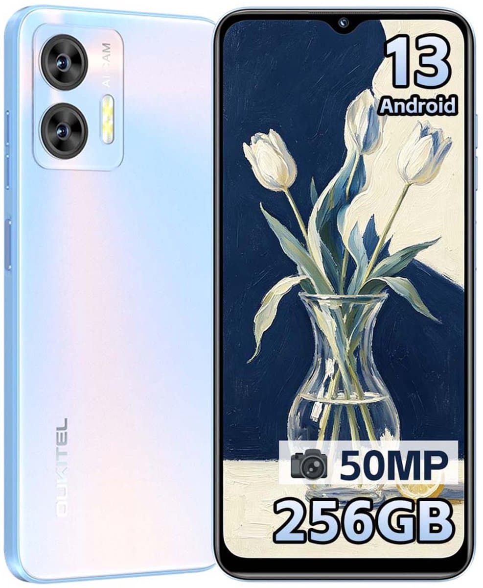 OUKITEL C35 Smartphone 4G - 24 GB (12+12) RAM / 256 GB ROM - 6,56" HD - 50 MP - 5150 mAh - Android 13 - GPS - Blauw — afbeelding 1