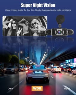 Dashcam voor auto - Zwart - 3 inch IPS-scherm - 360° Full HD met Nachtzicht en Wifi - Voor Personenauto's — thumbnail 3