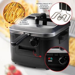 Friteuse XL - Frituurpan Elektrisch - Grote porties maken - Koude zone technologie - 4 Liter - Zwart — thumbnail 3