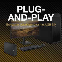 Externe Harde Schijf - Opslagapparaat - Bestanden Opslaan - Inclusief Data Herstel - 6TB Capaciteit - Zwart — thumbnail 3