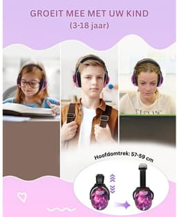 Zolvano® Koptelefoon Kinderen Geluidsdempend - Gehoorbescherming - Oorbeschermers-Sterrenhemel — thumbnail 3