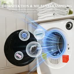 Compacte Luchtafvoer Wasdroger 3 kg - Mini Wasdroger met PTC Keramische Verwarming & RVS Diamant Trommel - Wandwasdroger 830W - 4 Programma's met Koelfunctie - Wit [Energieklasse G] — thumbnail 5