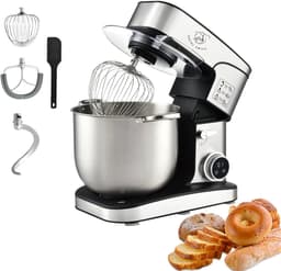 Keukenmachine - Keukenrobot - Bakken en Koken - Krachtige 2800W Motor - 12 Liter Kom - Zilver — thumbnail 1