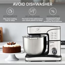 Keukenmachine - Keukenrobot - Bakken en Koken - Krachtige 2800W Motor - 12 Liter Kom - Zilver — thumbnail 3