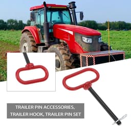 Dailygoods- Trekhaakpen 3/8 x 4 Inch - Trekhaak voor Aanhangwagens - Trekhaakpennen voor Grasmaaier - Slijtvast Koolstofstaal - Veiligheidsclip met Sterke Klemkracht — thumbnail 4