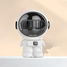 Bladloze Bureaublower - Persoonlijke Ventilator - Bureau Verkoeling - Astronaut Vorm - 10x115x10 cm - Wit — thumbnail 3