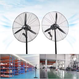 Staande Zwenkventilator - Industriële Ventilator - Luchtcirculatie Verbeteren - Mechanische Bediening - 55 68 78 Cm - Zwart — thumbnail 3