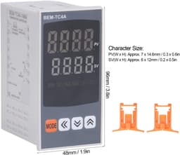 Digitale Thermostaat - Temperatuurregelaar Controller - Industriële Automatisering - PID Instelling - 48 x 96 mm - Zwart — thumbnail 4