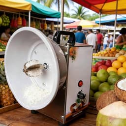 Elektrische Kokosrasp - Kokosvlees Machine - Kokos Verwerken - Drie Snelheden Instelbaar - 35 kg Per Uur - Zilver — thumbnail 1