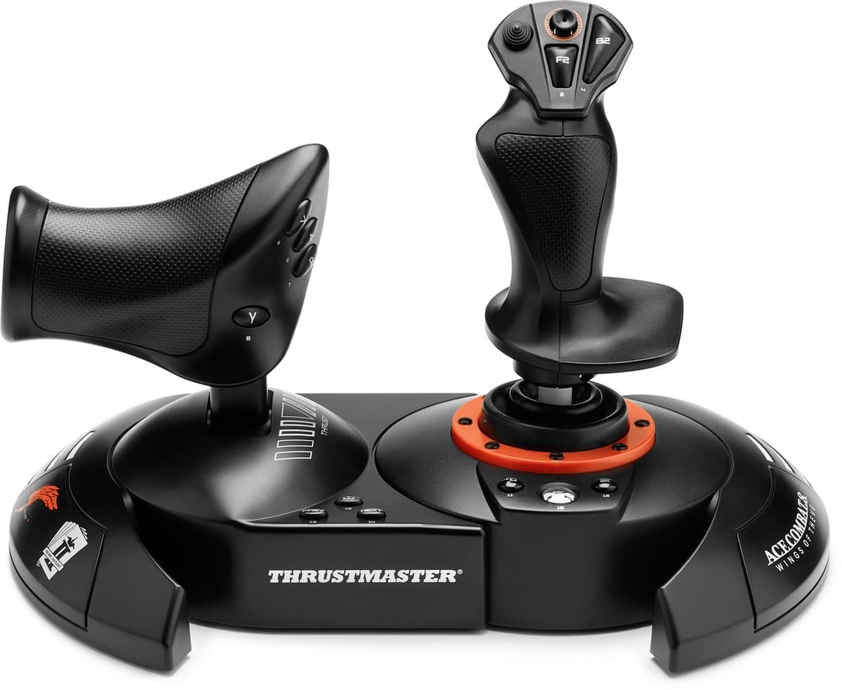 THRUSTMASTER T.FLIGHT HOTAS NEO ACE COMBAT 8 WINGS OF THEVE Edition – Flight joystick & throttle met vibratiefeedback - Xbox Series X|S, Xbox One, PC - Officieel gelicentieerde simulatiecontroller — afbeelding 1