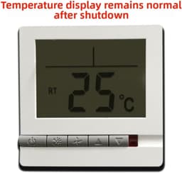 LCD Thermostaat Afstandsbediening - Temperatuurregelaar Klimaatbeheer - Klimaat Beheersen - Alles-in-één LCD Scherm - 86x86mm - Wit — thumbnail 5