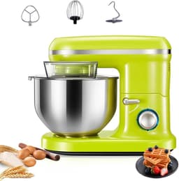 Staande mixer - Keukenmachine - Bakken en koken - 1000W motor 6 snelheden - 5L kom - Zilver — thumbnail 1