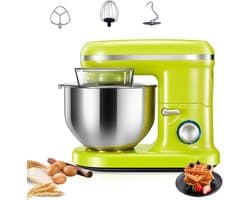 Staande mixer - Keukenmachine - Bakken en koken - 1000W motor 6 snelheden - 5L kom - Zilver