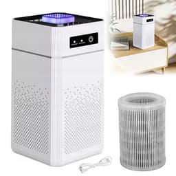 Luchtreiniger - Sterilisatie met negatieve ionen - Formaldehydefiltratie - Geurverwijdering - Rook- en stoffilter - Draagbaar en slim - Stille werking - USB-ontgeuringsfunctie - Huishoudelijk apparaat - Inclusief 1 filter - Pianowit — thumbnail 1