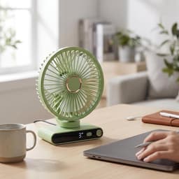 Wandmontage Ventilator - Bureau Ventilator - Ruimte Koelen - Met Omgevingslicht - 167 cm - Wit — thumbnail 3