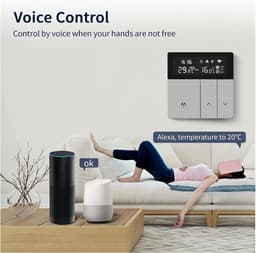 Slimme Thermostaat - Temperatuurregelaar App - Energie Besparen - Wekelijks Programmeerbaar - 16A Elektrische Verwarming - Zilver — thumbnail 5