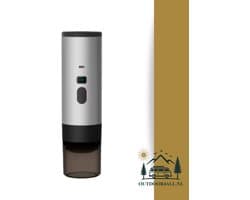 Draagbare Koffiemachine /Coffee maker voor camping, op reis of onderweg - Oplaadbaar - Zilver - Grijs