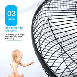Wandventilator - Stille ventilator - Ruimte koelen - 5 aerodynamische bladen - 16 inch kop - Zwart — thumbnail 2