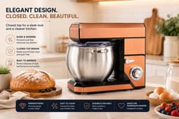 Swiss Haus® KM2285 Keukenmachine - 1500W Keukenrobot – 8.5L RVS Mengkom – 6 Snelheden + Pulse - Foodprocessor met Accessoires – Koper — thumbnail 4