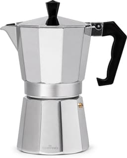 Chefino Percolator 6 Kops – Moka Pot 270 ml – Espressopot voor Italiaans Koffiezetten – Aluminium Mokkapot – Espressomaker voor Gasfornuis en Elektrische Kookplaat — thumbnail 1
