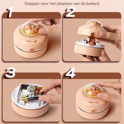 Mini Bureau Stofzuiger - Handzaam Model - Snel Kruimels Verwijderen - Schattig Capybara Design - 9 cm Hoog - Multicolour — thumbnail 5