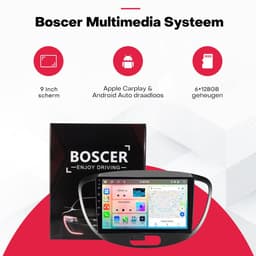Boscer 2 Din Autoradio - Geschikt voor Hyundai i10 2008-2013 - Draadloos Apple CarPlay & Android Auto - 9 Inch HD Touchscreen - Android 15 - 6+128GB - GPS Navigatie - WiFi, Bluetooth & USB - Achteruitrijcamera & Microfoon — thumbnail 2