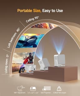 Mini Projector - Draagbaar - 1080P Full HD Resolutie - Ondersteunt 4K/8K - Voor Thuisgebruik — thumbnail 5