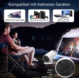 Mini-projector - Draagbaar - 4K Ondersteuning - Wifi 6 - Voor Thuisgebruik — thumbnail 3