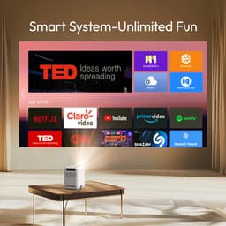 BYINTEK LOVE 1 Smart Beamer – Full HD 1080P – Android 9.0 – Auto Focus – Dual-Band WiFi (2.4G/5G) – Bluetooth 5.0 – 260 ANSI – Draagbare Projector voor Films, Streaming & Thuisgebruik — thumbnail 3