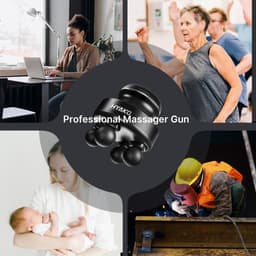 Massagepistool - Mini massageapparaat - 4 opzetstukken - 5 instapniveaus - Voor spiermassage en herstel — thumbnail 5