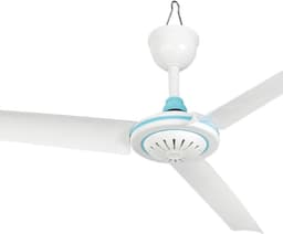 12V Draagbare Plafondventilator - Ø 50 cm - Mini Hangventilator voor Camping, Tent, Gazebo & Camper - Fluisterstil & Energiezuinig - Wit/Blauw — thumbnail 1