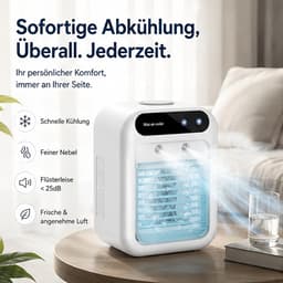 COOAU - Draagbare Mini Verdampende Luchtkoeler met Dubbele Mist Spuitmonden - 2 Snelheden Stille Bureaukoelventilator Luchtbevochtiger voor Slaapkamer, Kantoor, Auto en Reizen in de Zomer — thumbnail 5