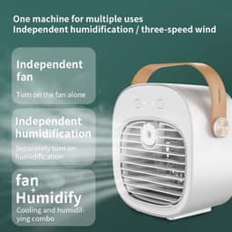 Draagbare Airco - 6000mAh Oplaadbaar - Mini USB Airconditioner - 3 Stille Snelheden - voor Slaapkamer, Kantoor, Reizen, Tent, Binnen & Buiten - Wit - 1 Stuk — thumbnail 2