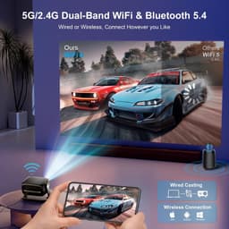 Beamer Full HD met 4K Ondersteuning – Android 14 – WiFi 6 en Bluetooth 5.4 – Autofocus – 180° Draaibaar — thumbnail 2