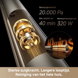 Dreame Aqua Air Snoerloze Steelstofzuiger - Stofzuigen en natte reiniging - Lichtgewicht - Rugvriendelijk - Zelfreiniging - Drogen op 70°C - 90° buigbare stang - Onder meubels - 20000 Pa zuigkracht - Huisdierenhaar - Anti-allergie — thumbnail 5