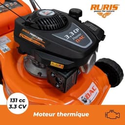 Grasmaaier – Benzinemaaier – Kooimaaier – Tuinmaaier – Motormaaier – 3,3 pk 4-takt Motor – 45 Liter Opvangbak & 40 cm Maaibreedte — thumbnail 5