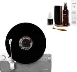 Lenco Verticale Platenspeler Bundel - LSA-071SI + TTA-6IN1 - Platenspeler met Bluetooth - 6-delige LP Schoonmaakset — thumbnail 1