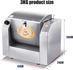 Elektrische Deegmixer - Keukenmachine Bakken - Professioneel Bakken - 90 Graden Kantelfunctie - 3 kg - Zilver — thumbnail 5