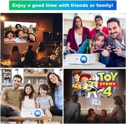 1080p Full HD beamer, 10.000L thuisbioscoop, videobeamer met 150.000 uur, ondersteunt 4K 350'' display multimedia beamer voor smartphone/pc/laptop/PS4/tv-stick/EXCEL/PPT — thumbnail 5